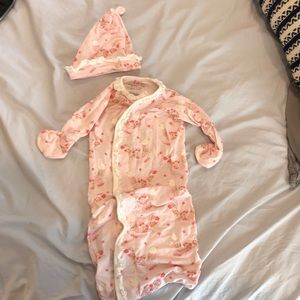 Newborn baby gown and hat